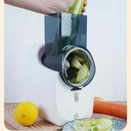 Elektrische Rasp - Keuken Snijmachine - Maaltijdvoorbereiding Thuis - 3 Verschillende Kegels - 14x16x29cm - Zwart — thumbnail 2
