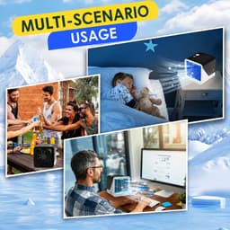 Draagbare airconditioning, 3-in-1, USB-waterkoeler, 500 ml, 3 snelheden, ledlicht, 7 kleuren, verdampingsairco, zonder buitenbuis, voor slaapkamer en kantoor — thumbnail 3