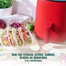 QORA® Mini airfryer - Airfryer - Airfryer klein - Rood - ‎23cm x 29cm x 30cm — thumbnail 4