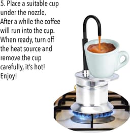 Koffiezetter - Moka pot - Koffie Maken - Snel Brouwen - 17 cm - Zilver — thumbnail 5