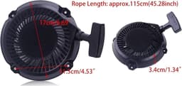Terugslagstarter Motor - Trekstarter Onderdeel - Grasmaaier Starten - Duurzaam Materiaal - 17x34 cm - Zwart — thumbnail 4