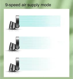 Bladloze Wandventilator - Tafelventilator - Thuis Koelen - 120° Verstelbaar - 26 Watt - Zwart — thumbnail 4