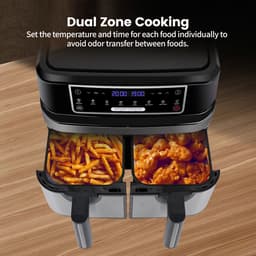 GDE- SmartCook Pro - Dubbele Airfryer XXL - 2 Onafhankelijke Lades - Digitaal Touchscreen - Sync & Match Functie — thumbnail 3