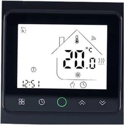 Slimme Thermostaat - Temperatuurregelaar Vloerverwarming - Comfort Thuis - LCD Touchscreen - 86 x 86 mm - Zwart — thumbnail 1