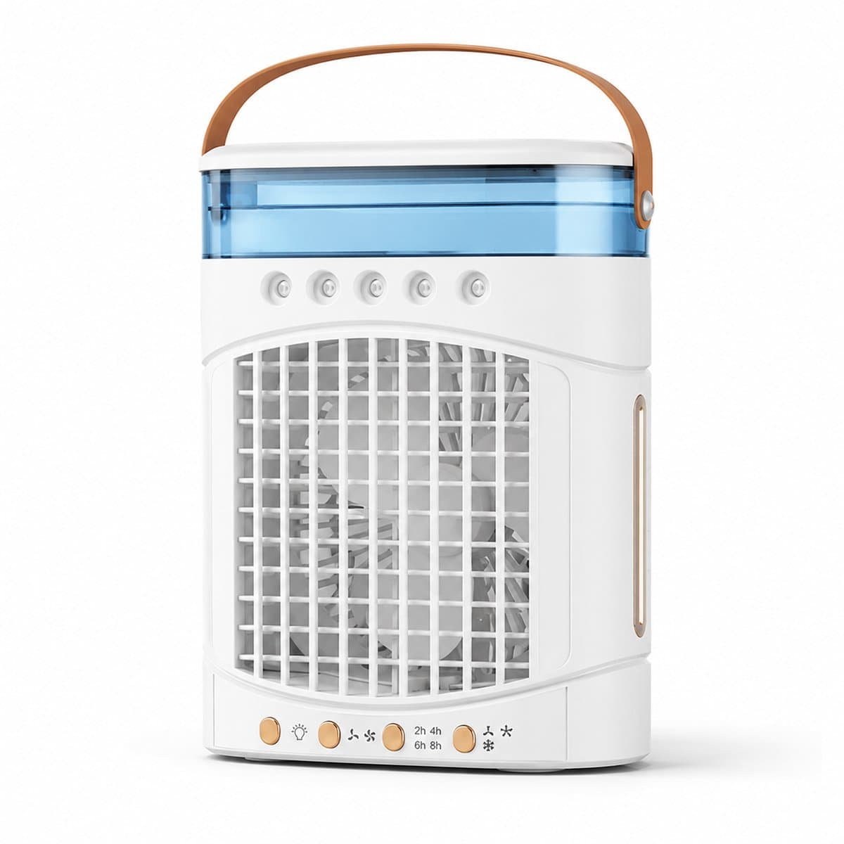 VHV - Ventilatoren - Luchtkoeler - Aircooler - Mobiele luchtkoeler - Torenventilator - Verkoeling - Bladloze ventilator - Oscillerend - Met watervernevelaar - Oplaadbaar - Voor bureau en kantoor - Wit — afbeelding 1