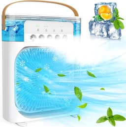 Persoonlijke Aircooler | Stille draagbare mist‑ventilator, USB‑gevoed, 3‑snelheden, 1‑2‑3 uur timer, 360° verstelbaar, bureau‑koeler voor kantoor, thuis, kamer en auto (Wit) — thumbnail 1