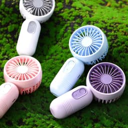 Set van 7 mini draagbare ventilatoren, schattig en lichtgewicht, kleine persoonlijke wimperventilatoren, 3 windsnelheden, USB oplaadbaar, unisex, geschikt voor make-up binnen en buiten en op reis (meerdere kleuren) — thumbnail 5