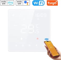 Slimme Thermostaat - Temperatuurregelaar - Comfort Thuis - Wifi App Bediening - 86x86x40 mm - Wit — thumbnail 3