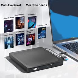 Externe Schijf - Lezer Brander - Data Archiveren - USB-C Dubbele Interface - 14 cm - Zwart — thumbnail 5