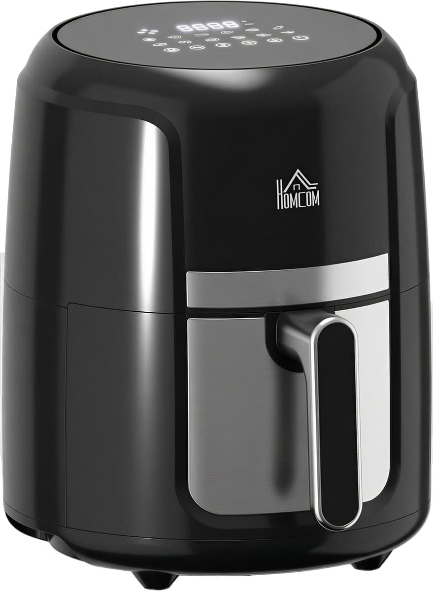 HOMCOM Airfryer - Staal - 34,2 x 25,6 x 31,8 cm - Zwart — afbeelding 1