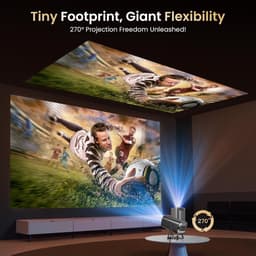 Mini Beamer - Full HD 1080P & 4K Ondersteuning - Android 12 - WiFi 6 - Bluetooth 5.4 - Draagbare Projector — thumbnail 2