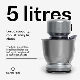 Staande Mixer - Keukenmachine Bakken - Zelf Bakken - Planetaire Mengbeweging - 5 Liter Kom - Zilver — thumbnail 4