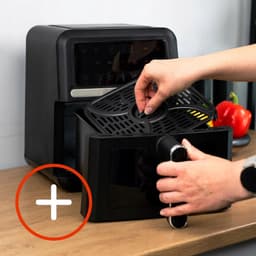 SnelShoppen - Heteluchtfriteuse 5L, 1500W Airfryer Zonder Olie, 10 Automatische Programma’s, LED-Touchscreen, Mand & Rooster, Kijkvenster, Eenvoudig t — thumbnail 2