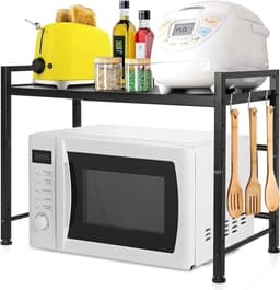 Microwave Rack 2 Stage - Stable Carbon Steel Microwave Stand for Kitchen Countertops — thumbnail 1