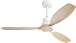 STILVORA Plafondventilator - 132 cm - Omkeerbare DC-Motor Met 6 Snelheden - Metaal En Hout - Wit - Voor Grote Ruimtes — thumbnail 1