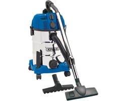 Nat-Droog Stofzuiger - Waterstofzuiger Werkplaatsstofzuiger - Werkplaats Reinigen - Geïntegreerd Stopcontact - 30 Liter - Blauw