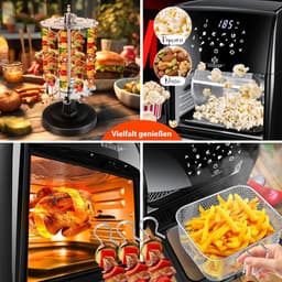 Airfryer XXL - Hete Lucht Oven - Gezond Koken - 9-in-1 Multifunctioneel - 5 Liter - Zwart — thumbnail 4