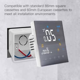 Slimme Thermostaat - Verwarmingsthermostaat Airco thermostaat - Energie Besparen - Touchscreen Bediening - 86 mm - Geborsteld — thumbnail 3