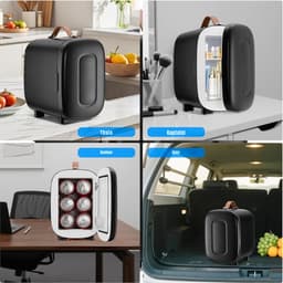 QORA® Mini Koelkast - Koelkast - Zwart - 16cm x 14cm x 21cm — thumbnail 4