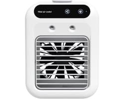 Draagbare mini-airconditioner - Watergekoelde, energiebesparende luchtkoeler met 2 snelheden - Watertank van 500 ml, langdurige nevelproductie - Oplaadbare en via het stopcontact te gebruiken luchtkoeler