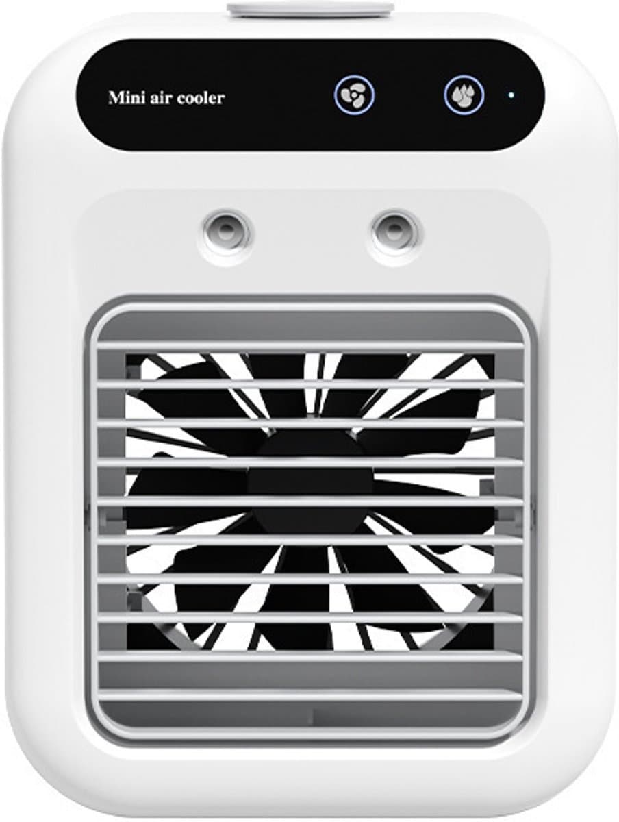 Draagbare mini-airconditioner - Watergekoelde, energiebesparende luchtkoeler met 2 snelheden - Watertank van 500 ml, langdurige nevelproductie - Oplaadbare en via het stopcontact te gebruiken luchtkoeler — afbeelding 1