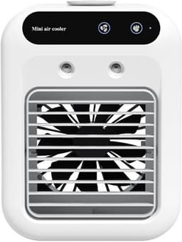 Draagbare mini-airconditioner - Watergekoelde, energiebesparende luchtkoeler met 2 snelheden - Watertank van 500 ml, langdurige nevelproductie - Oplaadbare en via het stopcontact te gebruiken luchtkoeler — thumbnail 1