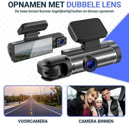 SnelShoppen - Fleau Tech Dashcam voor Auto - Full HD Dual Lens Autorij Recorder met WIFI, App, Bewegingsdetectie, Parkeerstand, G-Sensor, 170° Grootho — thumbnail 3