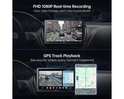 SnelShoppen - ATOTOZONE AC-FHD02DV FHD 1080P Dashcam met GPS-Afspeeltracking, 136° Groothoek, WDR, Nachtzicht, 24-Uurs Parkeermodus, G-sensor, Loop-Op