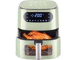 Heteluchtfriteuse - Groen - 6 liter - Met Kijkvenster en Touchscreen - Voor de Gezinskeuken