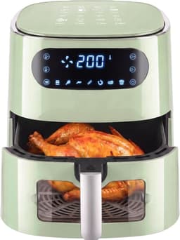 Heteluchtfriteuse - Groen - 6 liter - Met Kijkvenster en Touchscreen - Voor de Gezinskeuken — thumbnail 1