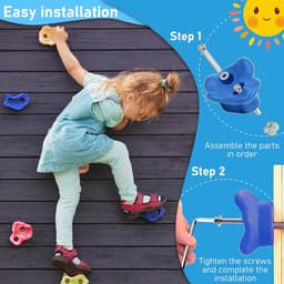 Klimstopcontacten voor kinderen, 12 stuks klimgrepen, klimset voor kinderen, klimset voor binnen en buiten, met montagemateriaal — thumbnail 3