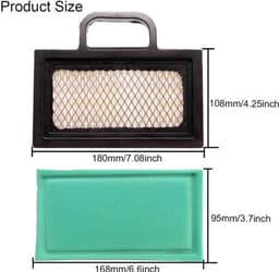 Luchtfilter Grasmaaier - Vervangingsfilter - Efficiënte filtering - 17,98 x 11,94 x 3,81 cm - Voor BS 18-26 HP - Geschikt voor JD L120 LA... — thumbnail 2
