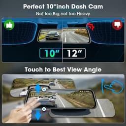 Auto Camera Set - Spiegel Cam - Veilig Rijden - 10 Inch Touchscreen - 10 Meter Kabel - Zwart — thumbnail 5
