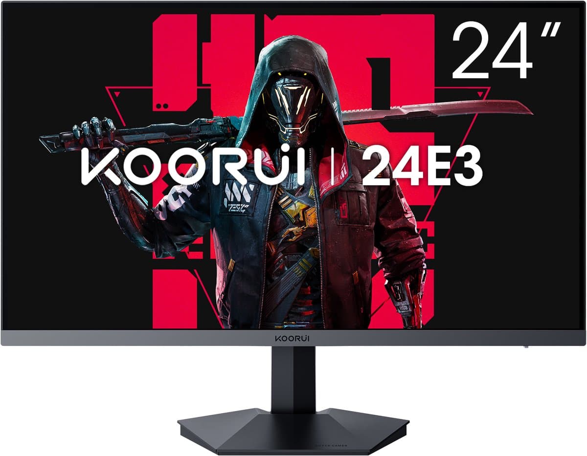 KOORUI 24E3 24-inch Gaming Monitor - 24 Inch Gaming Monitor FHD 1920 x 1080 - 165 Hz FHD-scherm - 1 ms pc-scherm - 75 x 75 mm VESA-bevestiging - Zwart — afbeelding 1