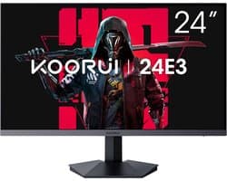 KOORUI 24E3 24-inch Gaming Monitor - 24 Inch Gaming Monitor FHD 1920 x 1080 - 165 Hz FHD-scherm - 1 ms pc-scherm - 75 x 75 mm VESA-bevestiging - Zwart