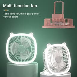 Oplaadbare campingventilator met led-lantaarn – draagbare ventilator voor tenten en buiten — thumbnail 3