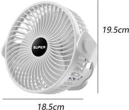 Draagbare campingventilator, oplaadbare ventilator op batterijen met haak, USB-ventilator met ophangkoord — thumbnail 4