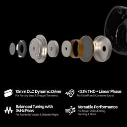 Kiwi Ears Belle - In-Ear Monitors - IEM - 10 mm DLC Dynamische Driver - Audiofiele Oordoppen - Verwisselbare Kabel - 3,5 mm - Zilver — thumbnail 4