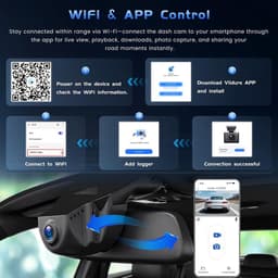 Dashcam voor auto - Zwart - Geschikt voor VW Tiguan 2018-2024 - 4K Ultra HD met WiFi en Parkeermodus - Achteruitkijkspiegelcamera — thumbnail 4