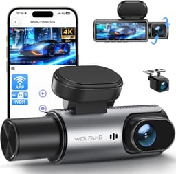 Dashcam voor auto - Zwart - 3-kanaals met 3 IPS-schermen - 4K en nachtzichtcamera - Voor voor-, achter- en binnenopname — thumbnail 1