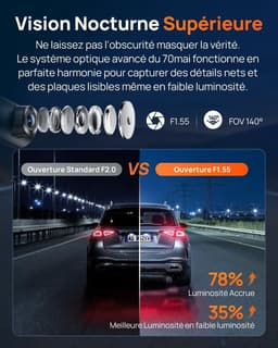 Dashcam voor auto - Zwart - 9,3 x 4,6 x 4,3 cm - 4K Ultra HD Mini Dashcam met Nachtzicht en Wi-Fi - Voor Voertuigbewaking — thumbnail 4