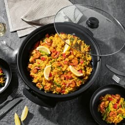 Multicooker - Roestvrij Staal - Ø 40 cm - Elektrische Pan met Thermostaat en Glazen Deksel - Voor Gezellig Koken en Bakken — thumbnail 3