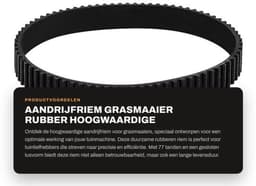 Aandrijfriem Rubber - 77 Tanden - 3mm Tandhoogte - 10mm Breedte - 231mm Omtrek - Gesloten Lus - Compatibel met Black & Decker - Grasmaaier Riem — thumbnail 1