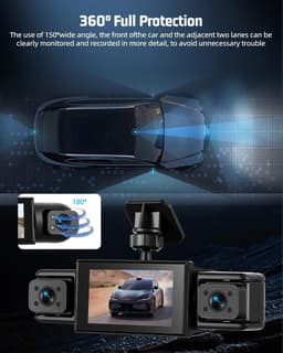 Dashcam - Zwart - 4-camera systeem - 360° bewaking - Voor Auto's — thumbnail 4