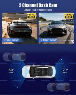 Dashcam - IPS-scherm - Full HD 1080p - Dubbele lens voor en achter - Voor alle voertuigen — thumbnail 2