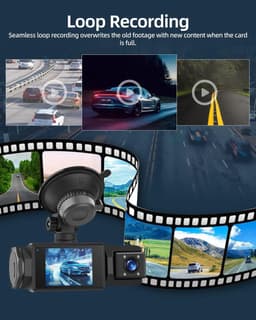 3-kanaals Dashcam - Full HD 1080p - 2 Inch Scherm - Wifi Verbinding - Voor Auto — thumbnail 4