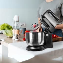 QORA® Mixer met mengkom - Mixer - Mixer met mengkom keukenmachine - ‎Grijs - 32cm x 23cm x 23cm — thumbnail 3