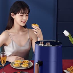 Airfryer Zonder Olie - Elektrische Friteuse - Gezond Frituren - Power-Off Geheugenfunctie - 5L Capaciteit - Wit — thumbnail 3