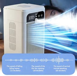 Draagbare Luchtkoeler met Verneveling - 3-in-1 Mini Air Cooler, Ventilator en Luchtbevochtiger - Stil 30 dB - Oplaadbaar - 370 ml Watertank — thumbnail 4