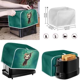 Apparatuurhoezen Set - Keukenmachine Covers - Keuken Organisatie - Spatwaterdicht Materiaal - Set van 2 - Groen Luiaard Print — thumbnail 3